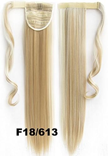 22inch 90g Dreamstyle Clip In straight Ponytail Hair Extensions Wrap Around Ponytail Hair Pieces#18/613light ash blonde mix blonde