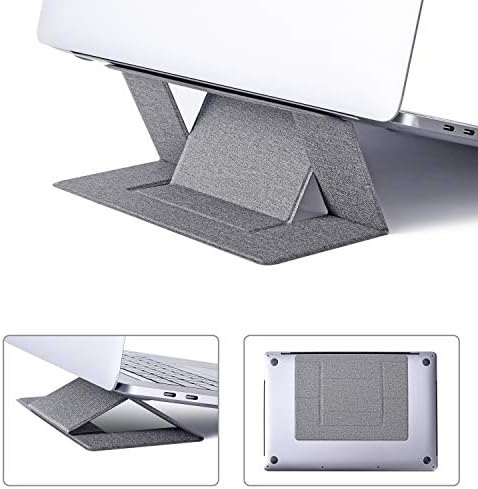 imluckies Invisible Laptop Stand, Portable Folding Laptop Stand for All Apple MacBook Pro 13 Inch/ 15 Inch, MacBook Air, HP, Dell, Notebook, MacBook Stand – Silver