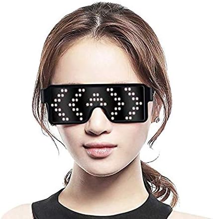 LED Light Glasses 8 Modes Quick Flash Party USB charge Luminous Christmas Gift (White)