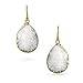 Boho Fashion Pear Shape Teardrop Gemstone Organic White Druzy Dangle Earrings For Women For Teen 14K Gold Plated Metal