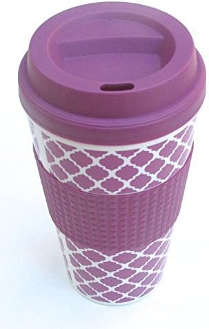 purple coffee mug, double wall mug 16 oz, Home decor.