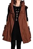 Mordenmiss Women's Sleeveless Coat Big Pockets Waistcoat Travel Hoodie Vest