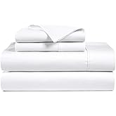 Bluemoon Homes King Size Egyptian Cotton Sheets, 1000 Thread Count, 4Pc Set, Smooth Sateen Weave, 18" Deep Pocket, Ultra Luxury - White