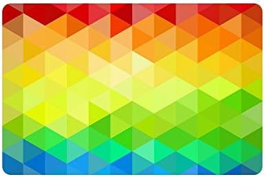 Custom Trendy Colorful Geometric Triangle Doormat Entrance Mat Floor Mat Rug Mats Rubber Non Slip 23.6"(L) x 15.7"(W)