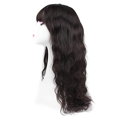 ISEE-Hair-Young-Loose-Wave-Human-Hair-Wigs-with-Bangs-For-Black-Women-Brazilian-Virgin-Hair-Non-Lace-Front-Wigs-Glueless-Machine-Made-Wigs-150-Density-Natural-Color-26-Inch