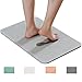 Bath Mat, Absorbent Diatomaceous Earth, Japanese Design, Nonslip Bathroom Floor Mats for Fast Water Drying, Self-Refreshing Hard Shower Mat (Grey)