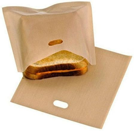 NeeJee Non-stick Toaster Bag Toastied Oven Sandwish Reusable Baking Pocket-Pack of 2,6.7" x 7.5"