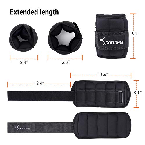 Sportneer Ankle & Wrist Weights Set 2lb, Fully Adjustable Weights Ankle