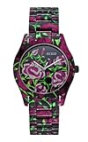 GUESS Women's U0226L1 Alluring Rose-Print Watch