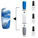 Elite99 Soak Off Changeable UV LED Gel Polish Nail Art 3PCS Multi Color Kit 10ml 88001 + The White Color Gel ( 88009 ) + Base Color Gel ( D-1 )