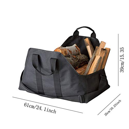 Holztragetasche, Tragetasche für Brennholz und Holzscheite, Oxford-Stoff, robuste Holzpfahl-Halter, Feuerholz… – Bild 3