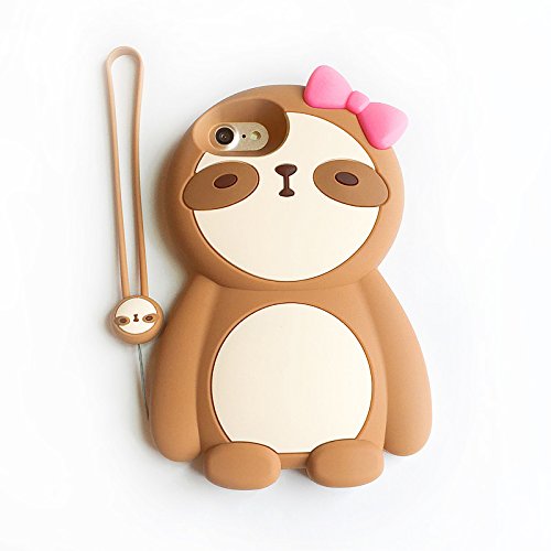 Brown sloth 3d cartoon soft silicone case for iphone 6 …