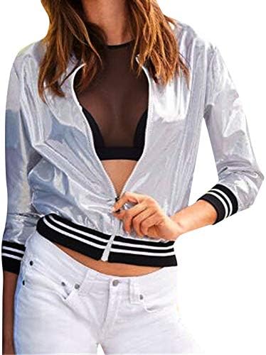 Sale Women's Coats KpopBaby Zipper Cardigan Lapel Long Sleeve Warm Baseball Jacket Coat