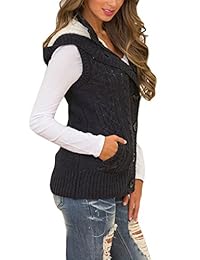 Blibea - Sudadera sin mangas con capucha para mujer