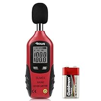 Tacklife SLM01 Classic Decibel Meter Portable Sound Level Meter Tester Measuring 30dBA~130dBA Accuracy within +/-1.5dBA Max/Min & Hold Function with Large LCD Screen Display 9V Battery Included