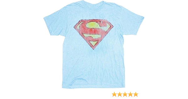 Superman Logo Distressed Sky Blue Adult 