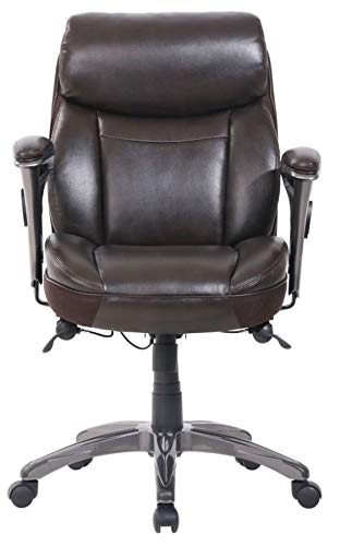 Serta Smart Layers Siena Bonded Leather Mid-Back Managerial Chair, Brown - Image 3