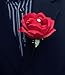 Angel Isabella Boutonniere - Red Rose with Rhinestone Decor