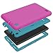 Hocase Fire 7 2015 Tablet Case - Shockproof Raised Edges Screen Protection Silicone Rubber Bumper Hard Protective Case for Amazon Fire 7 Tablet (for 2015 5th Generation Only) - Deep Pink/Teal Blue