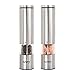 Kato Electric Salt and Pepper Grinder Set with LED Light, Battery Powered, Adjustable Ceramic Coarseness, Stainless Steel Pepper Mill, Pack of 2