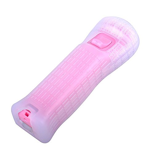 Wii Motion Remote,YUDEG Motion Plus Remote and Nunchuck Controller with Protective Silicon Case for Nintendo Wii Wii U (Pink)