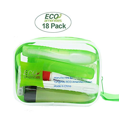 ECO Amenities All-in-Kit Travel Kit, 6-Piece Travel Size Toiletries Accessories in a Hygenic PVC Bag, 18 Kits - Image 2