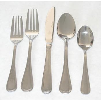 Amazon.com | 60 pc. Heavy Weight Stainless Steel Stansbury Flatware Set; Service for 12 ...