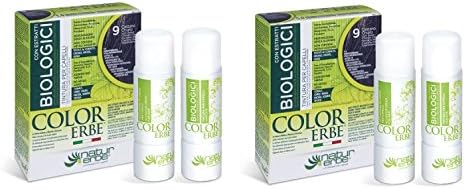 Natur Herbs – Color Herbs Bio Light Brown N.09 – 2 Packs Of 60 ml Tone on Tone, Permanent, to oxidation, Free of Formaldehyde, Ammonia, sulpho-resorcinol, Nonoxynol, S.L.S., Parabens, Allergen-Free Scent, does not contain Metals and Nickel tested