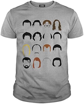 Men's The Office Face Funny Michael Scott, Jim Halpert, Dwight Schrute T-Shirt (M, Sport Grey)