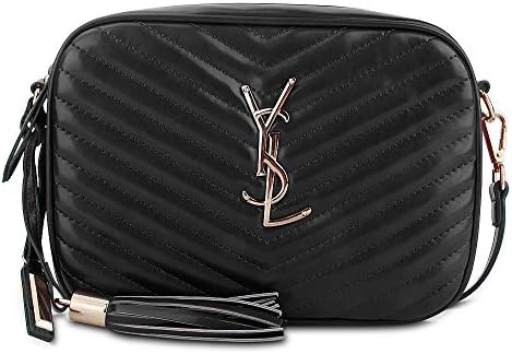 AUSTRY Designer Small Crossbody Bag with Tassel Quilted Shoulder Purse Leather Camera Bag