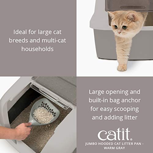 Catit Jumbo Hooded Cat Litter Pan Warm Gray Pricepulse