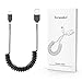 Coiled Lightning to USB Cable(4 Feet, 1.2 Meters), Retractable Car Charger Cable - Black