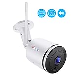 Ctronics WiFi Camera Outdoor, 1080P Wireless Security IP Camera with 110°Wide View, Two-Way Audio, Instant Notification of Motion Detection, 98ft Night Vision, White