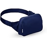 Bomvabe 1L Everywhere Belt Bag for Women Teen Girls Boys, Small Fanny Pack with Adjustable Belt 53", Waist Bag with Multiple Pockets, Crossbody Bag for Travel Gym Running Hiking Cycling, Blue