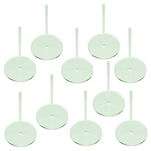 Acrylic Flight Stands, 50mm Circle, 3mm Clear, 3 inch Peg (10)