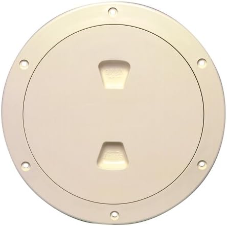 Beckson 6" Smooth Center Screw-Out Deck Plate-Beige