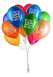 Happy New Year Balloons - 12 Metallic Assorted Colors - Party Decoration - 40 Latex Balloons - With Fun Festive Print - Celebrate NYE Eve & 2017 With Friends & Family