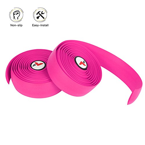 Bicycle Handlebar Tape Gel Bar Tape Wrap for Road Bikes and Cycling (Pink)