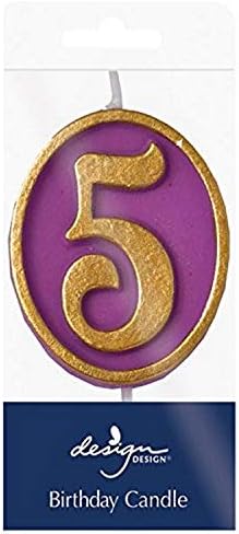 Design Design 757-07890 Ovation 5 Birthday Candle 2" Multicolor