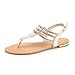 DREAM PAIRS ESTELLE Women's Casual Strappy RhinestonesThong Buckle Strap Gladiator Flat Sandals
