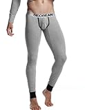 SEOBEAN Men's Low Rise Long John Cotton Pants