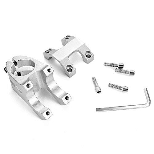 PGMJ Aluminum Alloy 31.8 Stem 45mm Bike Stem Mountain Bike Stem Short BMX Parts Short Handlebar Stem for Road Bike, Bicycle, BMX, MTB, Fixie Gear, Cycling(Sliver) - Thumbnail 6