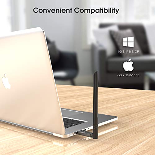 EDUP USB 3.0 WiFi Adapter 1300Mbps Dual Band Wireless Network Adapter 802.11 AC 6dBi Antenna for Desktop PC Wi-Fi Dongle Compatible Windows 10/7 /8/8.1 /XP Mac OS X 10.6-10.15