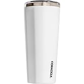 Corkcicle Insulated Tumbler with Sliding Lid, 24 oz, Gloss White | Shatterproof Cover - Car-Friendly Base - BPA-Free Materials - No-Sweat Exterior - Easy-Grip Sides - Durable Construction