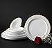 DELUXE PLASTIC PARTY DISPOSABLE PLATES | 6 Inch Hard Wedding Dessert Plates | White with Gold Rim, 40 Pack | Elegant & Fancy Heavy Duty Party Supplies Plates for all Holidays & Occasions
