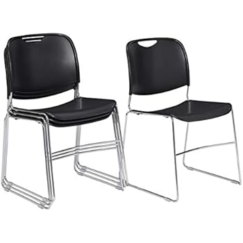NPS 8510-CN Ultra-Compact Plastic Stack Chair, 300-lb Weight Capacity, 17-1/2