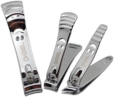 Okbool Nail Clipper Set- 3pcs Smiley Face Stainless Steel Nail Clippers Toenail Clippers and Fingernail Clippers