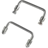 WZDXBQD 304 Stainless Steel Folding Handle, 90 Degree, 3.93in Hole Center | Folding Pull Handle, Heavy Duty for Cabinet, Toolbox, Marine Boat &amp; Industrial Equipment, 2 Pack