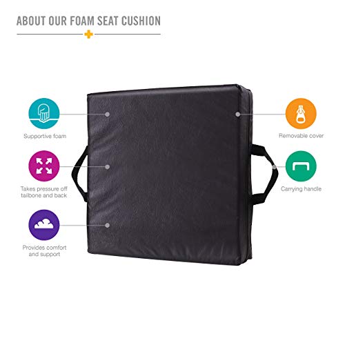 Duro-Med Deluxe Wheelchair Cushion, Car Seat Cushion, Seat Riser Cushion, Lift Cushion, Black (Certified Refurbished)
