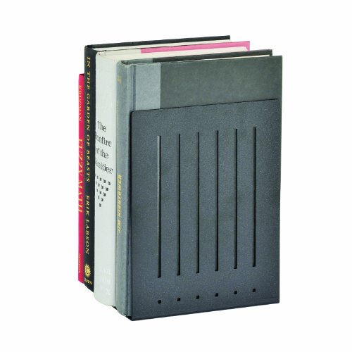 STEELMASTER Heavy Duty 8-Inch Steel Bookends, 1 Pair, Black (241080004)